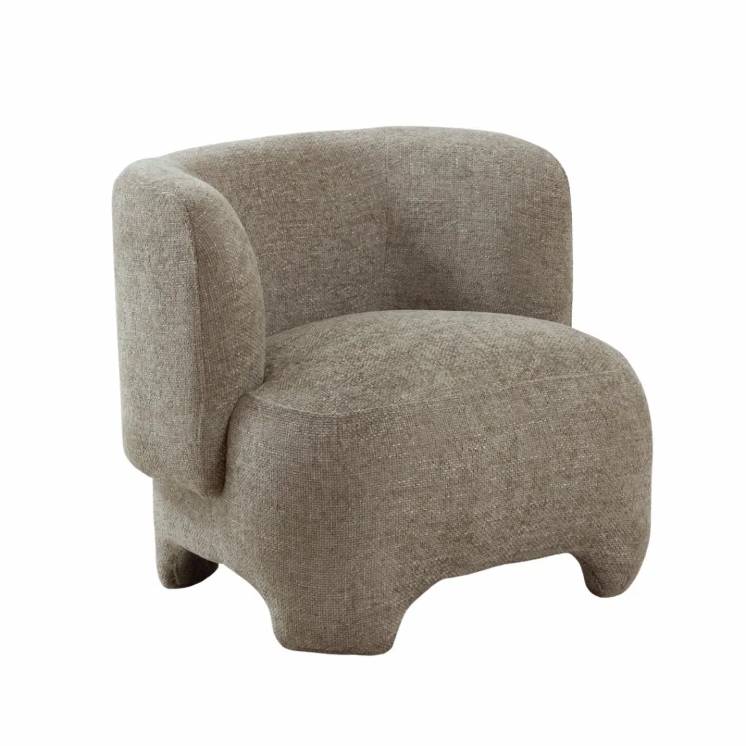 Fauteuil<Made in Meubles Fauteuil arrondi en tissu taupe Norton