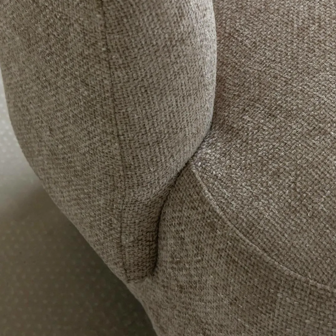 Fauteuil<Made in Meubles Fauteuil arrondi en tissu taupe Norton