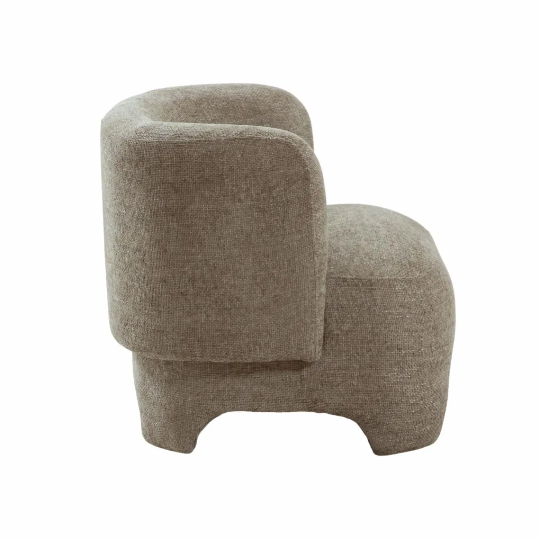 Fauteuil<Made in Meubles Fauteuil arrondi en tissu taupe Norton