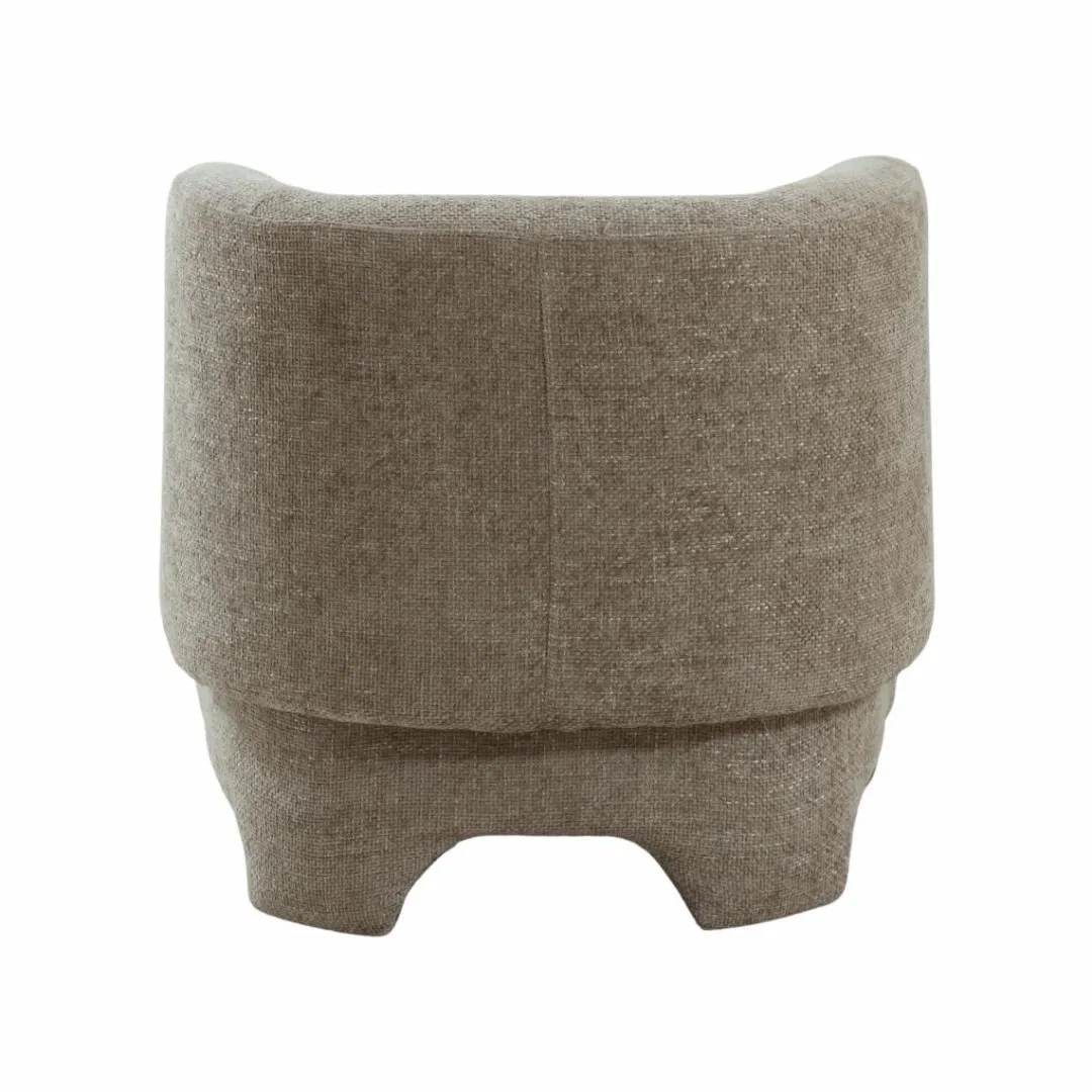 Fauteuil<Made in Meubles Fauteuil arrondi en tissu taupe Norton