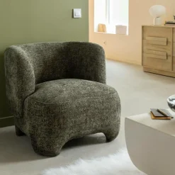 Fauteuil<Made in Meubles Fauteuil arrondi en tissu Norton