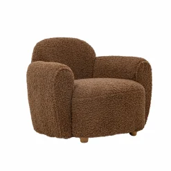 Fauteuil<Made in Meubles Fauteuil club en tissu bouclette marron Tommy