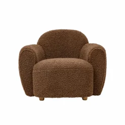 Fauteuil<Made in Meubles Fauteuil club en tissu bouclette marron Tommy