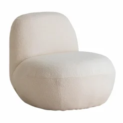 Fauteuil<Made in Meubles Fauteuil confort en tissu bouclette blanc Johanna