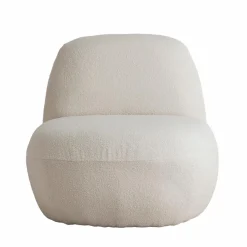 Fauteuil<Made in Meubles Fauteuil confort en tissu bouclette blanc Johanna
