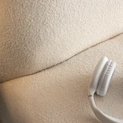 Fauteuil<Made in Meubles Fauteuil confort en tissu bouclette blanc Johanna