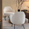 Fauteuil<Made in Meubles Fauteuil confort en tissu bouclette blanc Amandine