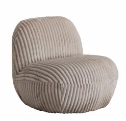 Fauteuil<Made in Meubles Fauteuil confort en velours côtelé beige écru Johanna