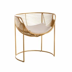 Fauteuil<Made in Meubles Fauteuil design en métal doré Augustus