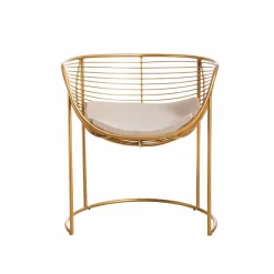 Fauteuil<Made in Meubles Fauteuil design en métal doré Augustus