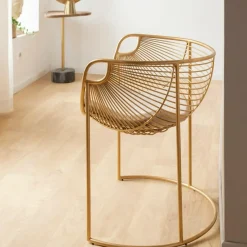 Fauteuil<Made in Meubles Fauteuil design en métal doré Augustus