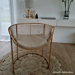 Fauteuil<Made in Meubles Fauteuil design en métal doré Augustus