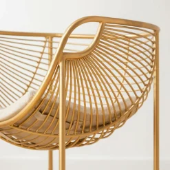 Fauteuil<Made in Meubles Fauteuil design en métal doré Augustus