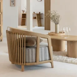 Fauteuil<Made in Meubles Fauteuil en bois de manguier Térence