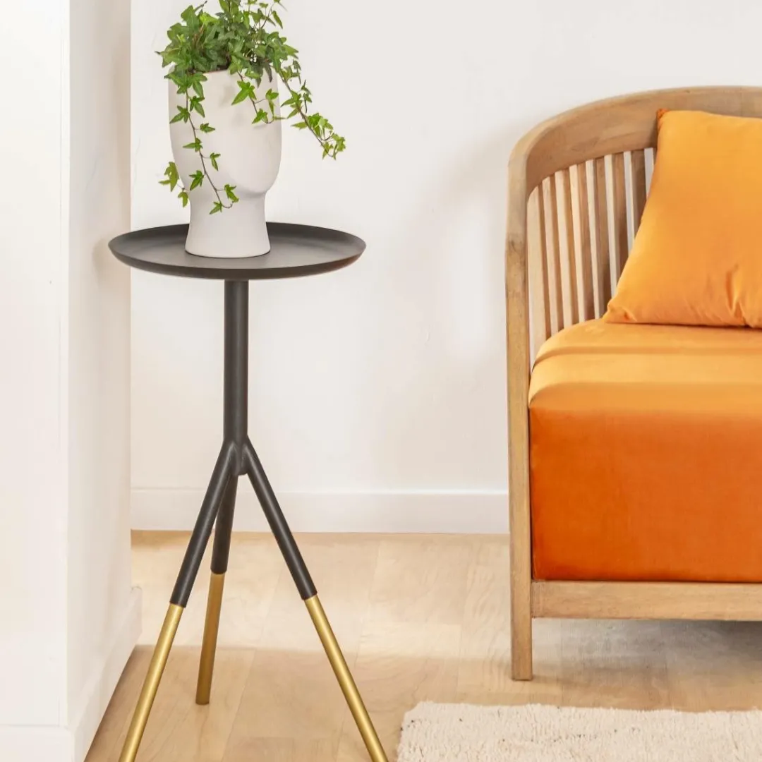 Fauteuil<Made in Meubles Fauteuil en bois de manguier et velours Térence