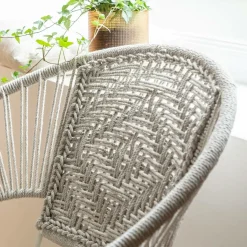 Fauteuil<Made in Meubles Fauteuil en corde de coton blanc Bélize