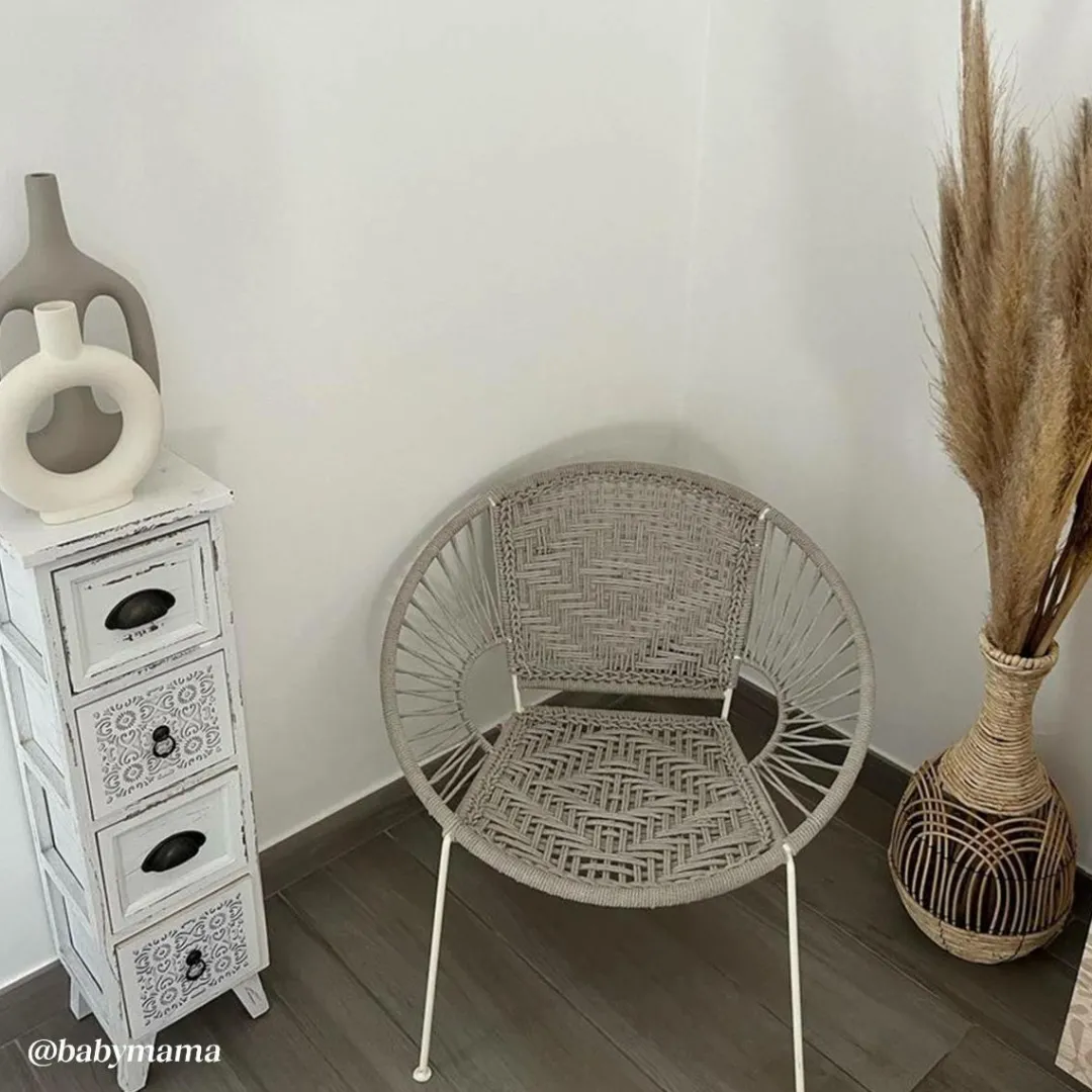 Fauteuil<Made in Meubles Fauteuil en corde de coton blanc Bélize