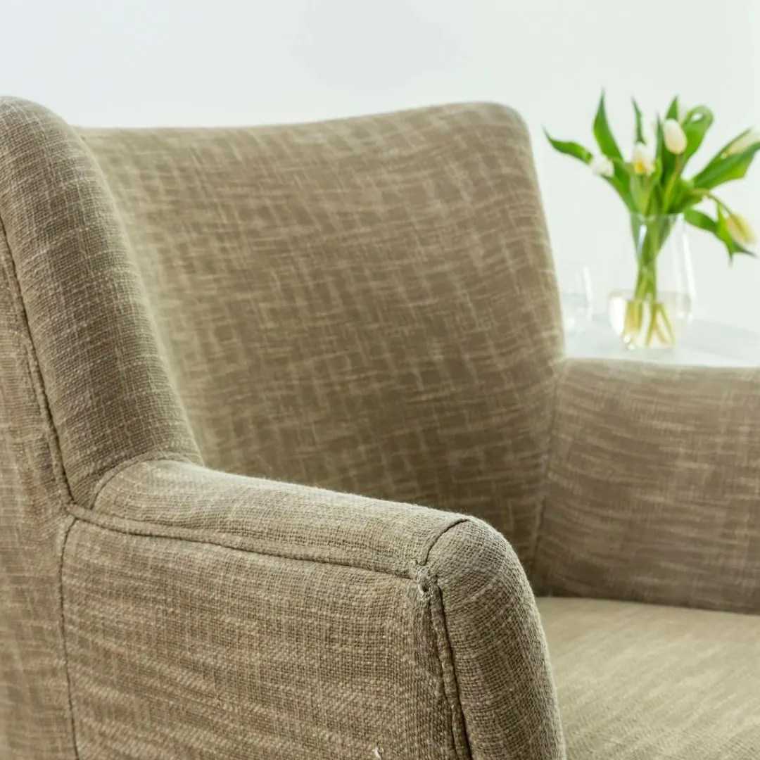 Fauteuil<Made in Meubles Fauteuil en coton kaki Castille