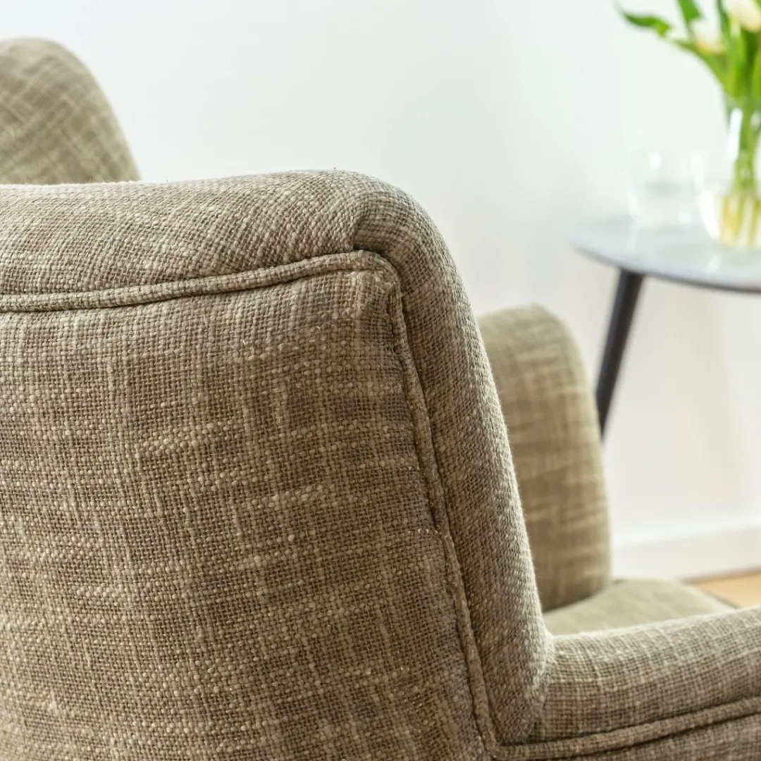 Fauteuil<Made in Meubles Fauteuil en coton kaki Castille