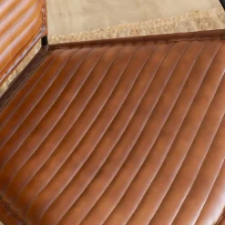 Fauteuil<Made in Meubles Fauteuil en cuir marron et métal Jaya