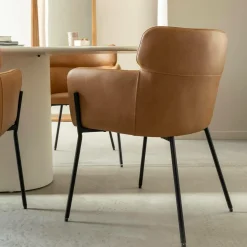 Chaise<Made in Meubles Fauteuil en simili-cuir Valentin (lot de 2)