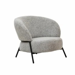 Fauteuil<Made in Meubles Fauteuil en tissu bouclette gris Aaron