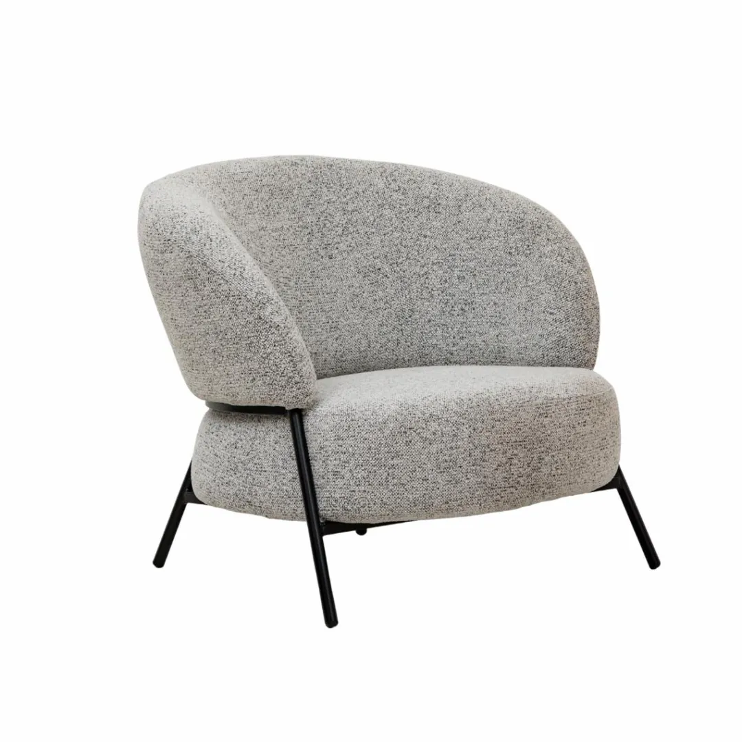 Fauteuil<Made in Meubles Fauteuil en tissu bouclette gris Aaron