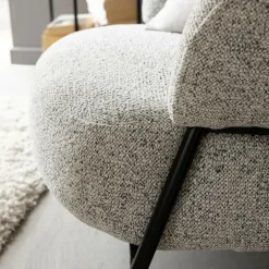 Fauteuil<Made in Meubles Fauteuil en tissu bouclette gris Aaron