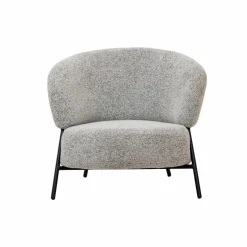 Fauteuil<Made in Meubles Fauteuil en tissu bouclette gris Aaron