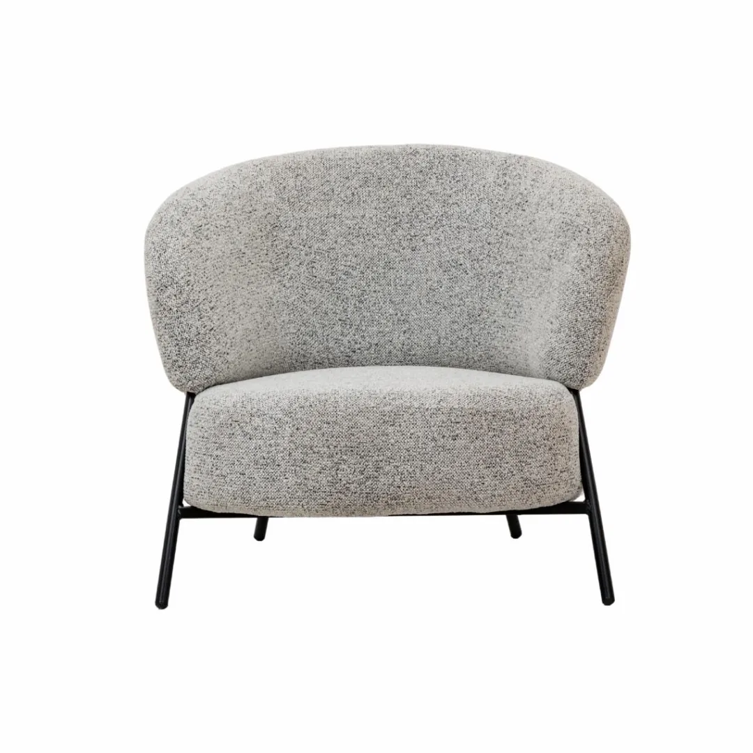 Fauteuil<Made in Meubles Fauteuil en tissu bouclette gris Aaron