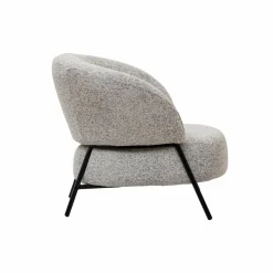 Fauteuil<Made in Meubles Fauteuil en tissu bouclette gris Aaron
