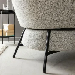 Fauteuil<Made in Meubles Fauteuil en tissu bouclette gris Aaron