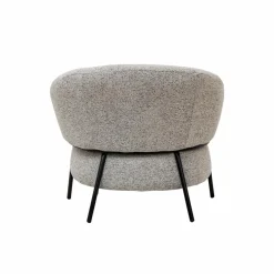Fauteuil<Made in Meubles Fauteuil en tissu bouclette gris Aaron
