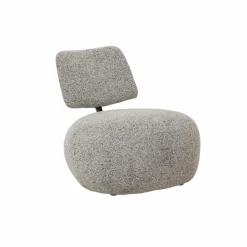Fauteuil<Made in Meubles Fauteuil en tissu bouclette avec dossier gris Teresia