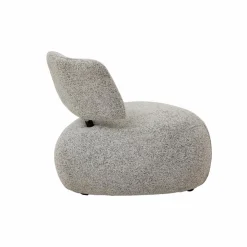 Fauteuil<Made in Meubles Fauteuil en tissu bouclette avec dossier gris Teresia
