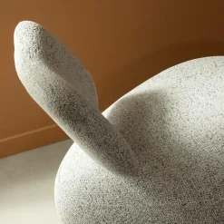 Fauteuil<Made in Meubles Fauteuil en tissu bouclette avec dossier gris Teresia