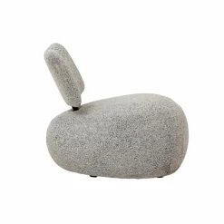 Fauteuil<Made in Meubles Fauteuil en tissu bouclette avec dossier gris Teresia