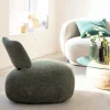 Fauteuil<Made in Meubles Fauteuil en tissu bouclette avec dossier vert Teresia