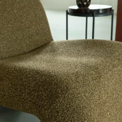 Fauteuil<Made in Meubles Fauteuil en tissu bouclette marron Ludovic