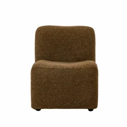Fauteuil<Made in Meubles Fauteuil en tissu bouclette marron Ludovic