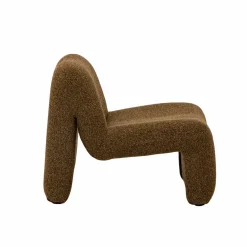 Fauteuil<Made in Meubles Fauteuil en tissu bouclette marron Ludovic