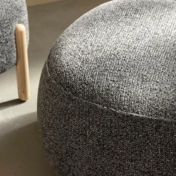 Fauteuil<Made in Meubles Fauteuil en tissu bouclette avec dossier gris foncé Teresia