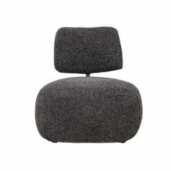 Fauteuil<Made in Meubles Fauteuil en tissu bouclette avec dossier gris foncé Teresia