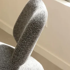 Fauteuil<Made in Meubles Fauteuil en tissu bouclette avec dossier gris foncé Teresia