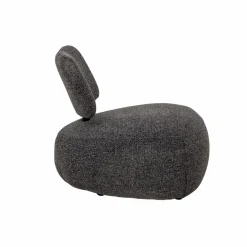 Fauteuil<Made in Meubles Fauteuil en tissu bouclette avec dossier gris foncé Teresia