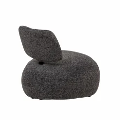 Fauteuil<Made in Meubles Fauteuil en tissu bouclette avec dossier gris foncé Teresia