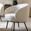 Fauteuil<Made in Meubles Fauteuil en tissu bouclette confort Orenzo