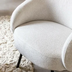 Fauteuil<Made in Meubles Fauteuil en tissu bouclette confort Orenzo