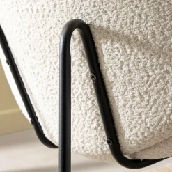 Fauteuil<Made in Meubles Fauteuil en tissu bouclette blanc Dorian