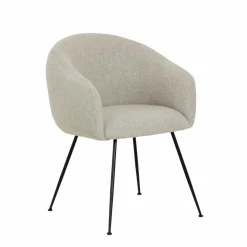 Fauteuil<Made in Meubles Fauteuil en tissu écru et pieds en métal Sandy